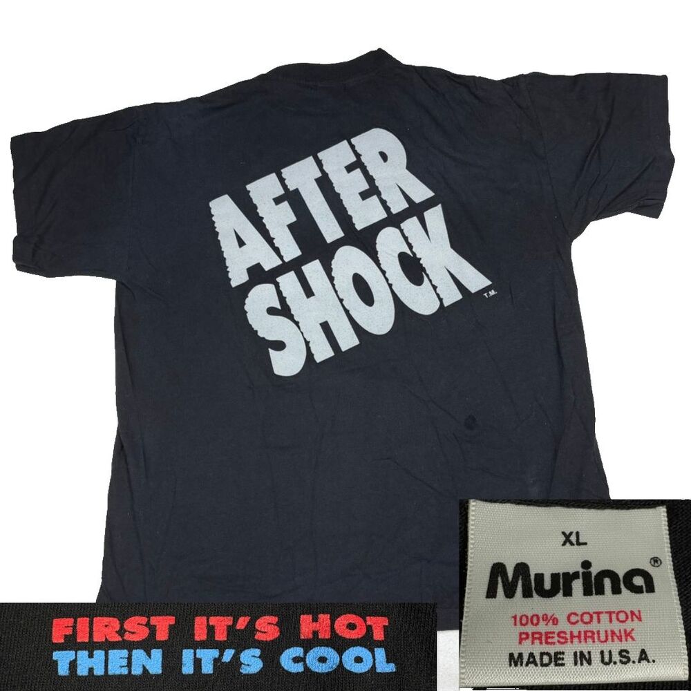 Vintage Aftershock T-Shirt‎ XL Black Murina USA Single Stitch Liquor Promo Tee